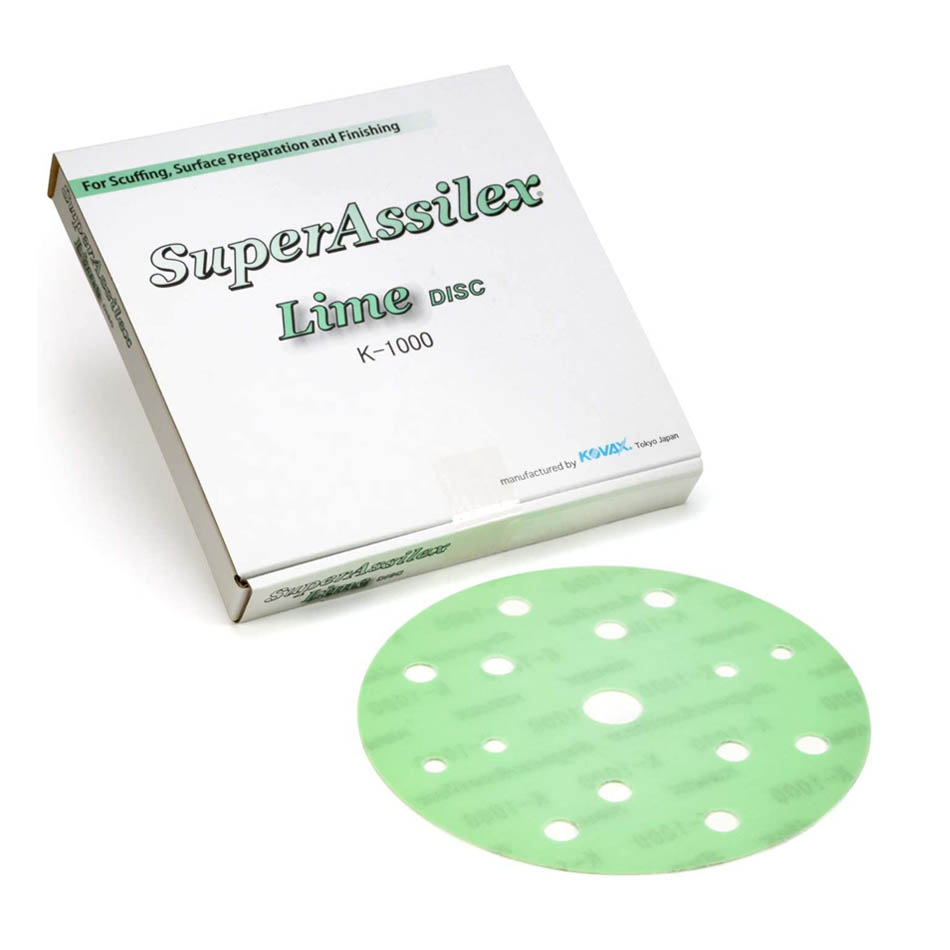 Шлифовальный круг Superassilex Lime K1000, диаметр 152 мм, 15 отверстий, 1932527, Kovax