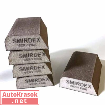 Абразивная губка SMIRDEX 920, 4х4, Combi Very Fine, 100*70*25мм, 920441400, SMIRDEX