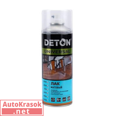 Лак алкидный матовый Universal, атмосферостойкий, аэрозоль, 520 мл, DTN-A07569, DETON
