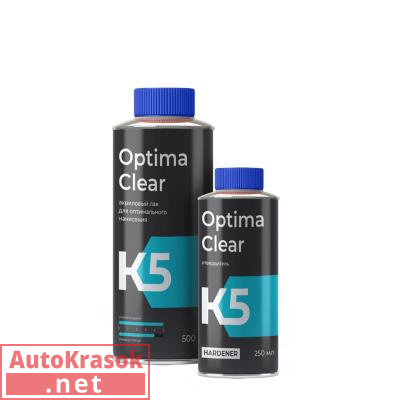 Лак акрил-уретановый Optima Clear MS (комплект), 0,5+0,25л, 500.00250, K5