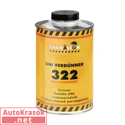 Растворитель акриловый 322 стандартный, 1 л, 13225, CHAMALEON
