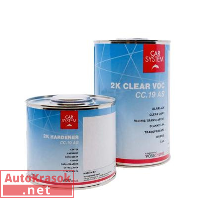 Лак акриловый прозрачный 2K VOC CC.19 AS, 1+0,5 л (комплект), 156931, CarSystem