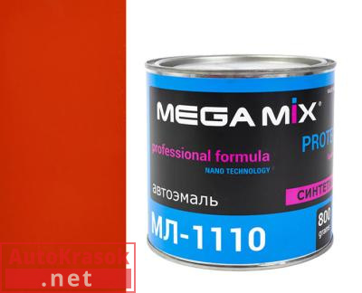 Краска 165 темно-красно-оранжевая/коррида, МЛ-1110 автоэмаль,  0,80 кг,  MegaMix