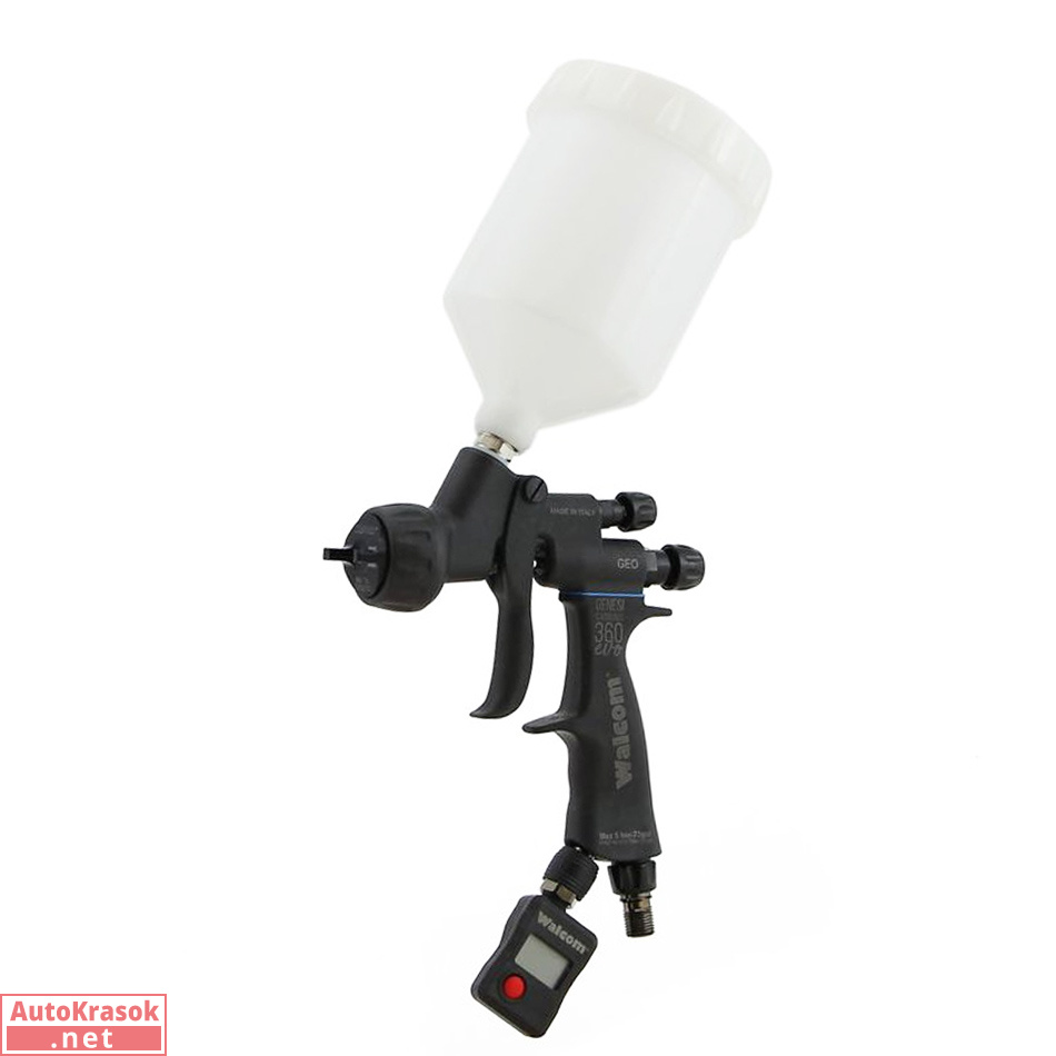 Краскопульт GENESI CARBONIO EVO 360 GEO HVLP, бачок 0,68 л, дюза 1,3 мм, Walcom Краскопульт GENESI CARBONIO EVO 360 GEO HVLP, бачок 0,68 л, дюза 1,3 мм, Walcom