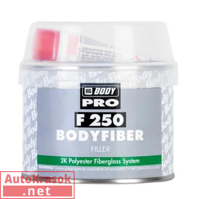 Шпатлевка PRO Fiber F250 со стекловолокном, зеленая Боди, 0,25 кг, 2500600050, Body HB