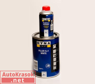 Грунт 2К Dyna Filler 5+1, белый, 0,84+0,16л (комплект) 519367, Dynacoat