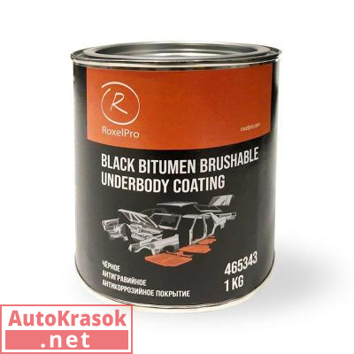 Роксель Про Антигравийное антикоррозийное покрытие под кисть, неокрашиваемое, черное, 1 кг, 465343, RoxelPro