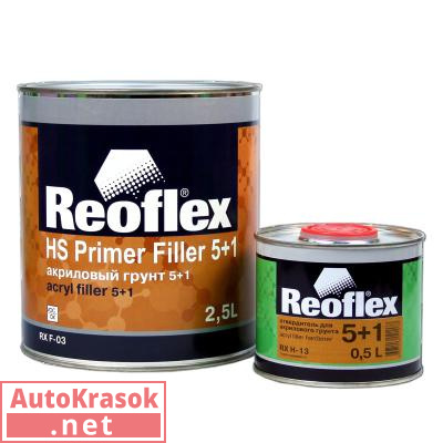 Грунт акриловый 2K 5+1 серый, 2,5+0,5л (комплект) RX F-03, REOFLEX