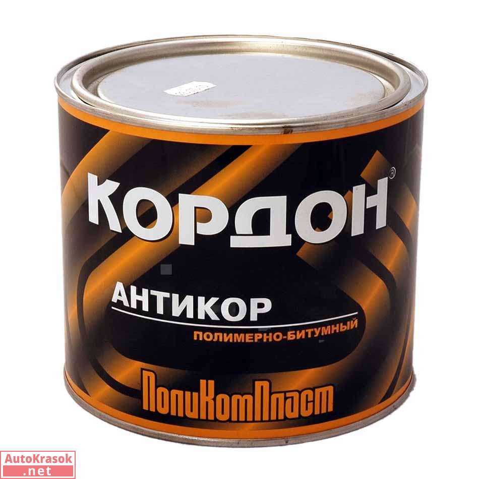 Антикор полимерно-битумный "КОРДОН", банка 2,3 кг, ПолиКомПласт