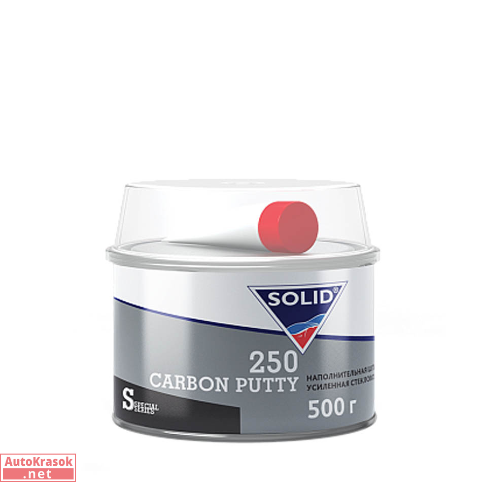 Наполняющая шпатлевка 250 CARBON PUTTY, усиленная углеволокном, черная, 0,5 кг, SOLID