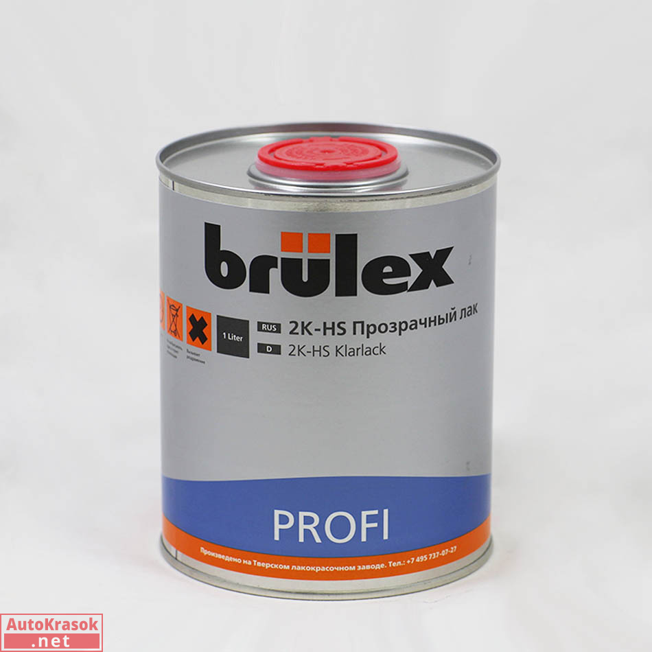 Лак 2K HS Прозрачный Profi, 1 л, BRULEX