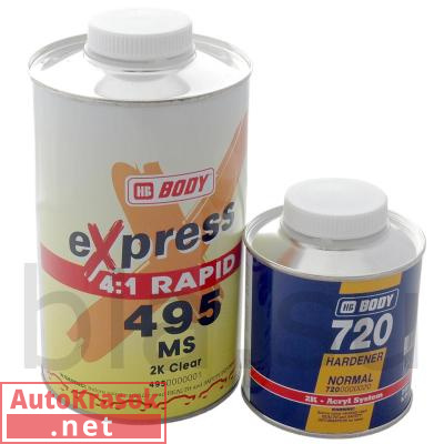 Лак 495 MS Rapid Боди, уп. 1л + 0,25 л отвердитель 720 (шт.), 4950100001, Body HB