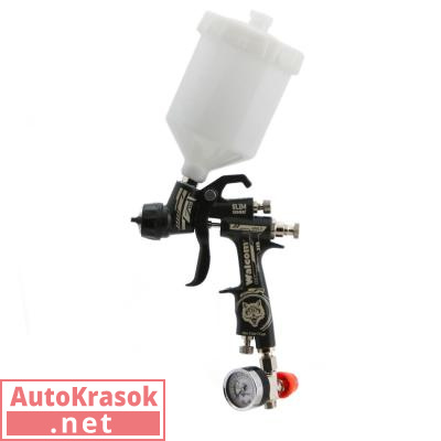 Краскопульт SLIM KOMBAT HVLP, бачок 0,68 л, дюза 1.3 мм, 813013, Walcom