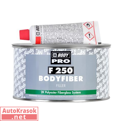 Шпатлевка PRO Fiber F250 со стекловолокном, зеленая Боди, 0,75 кг, Body HB