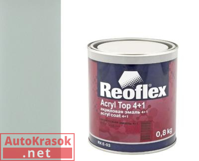 Краска акриловая эмаль 4+1 светло-серая 671/02, 0,8 кг,  REOFLEX