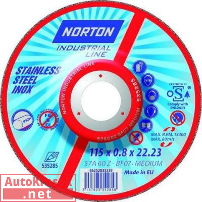 Industrial Line Inox Форма42 125x0.8x22.23мм, 66252833240, Norton