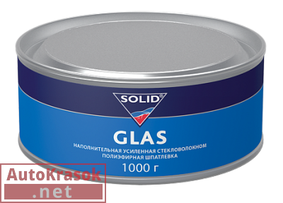 Шпатлевка со стекловолокном GLAS, 1 кг, 316.1000, SOLID