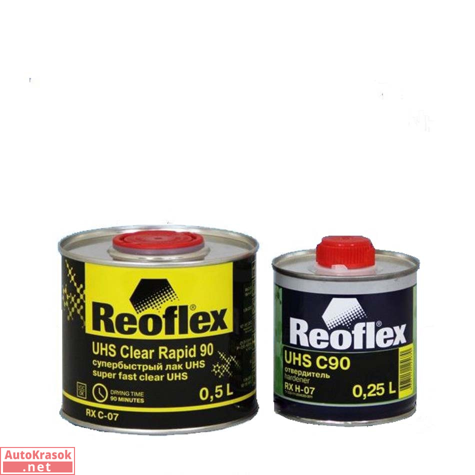 Лак 2K акриловый быстрый Clear Rapid 90 UHS, 0,5+0,25л (комплект), RX C-07, REOFLEX