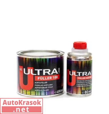 Грунт ULTRA FULLER 100 5+1 акриловый, черный, 0,4+0,08 л (комплект) 90260, Novol