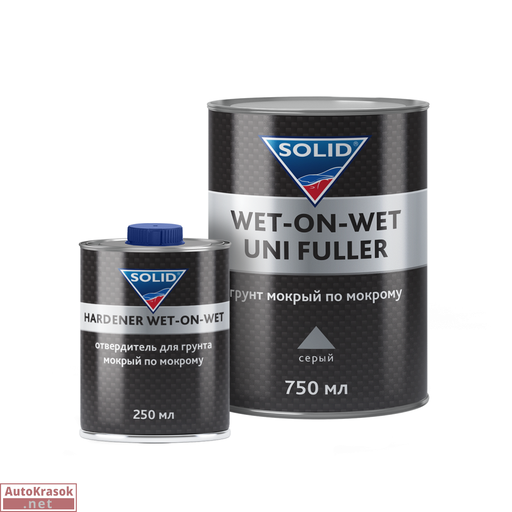 Грунт мокрый по мокрому 3:1, WET-ON-WET GREY UNI FULLER, серый, 0,75+0.25 л (комплект), 535.7525.1, SOLID