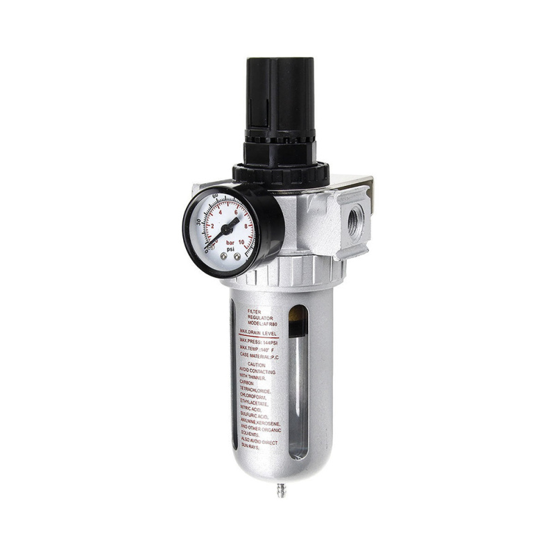 Фильтр-влагоотделитель с регулятором давления, 1 500 л/мин, 140 PSI, выходы 1/2, 1/4, 3/8 дюйма, VOYLET