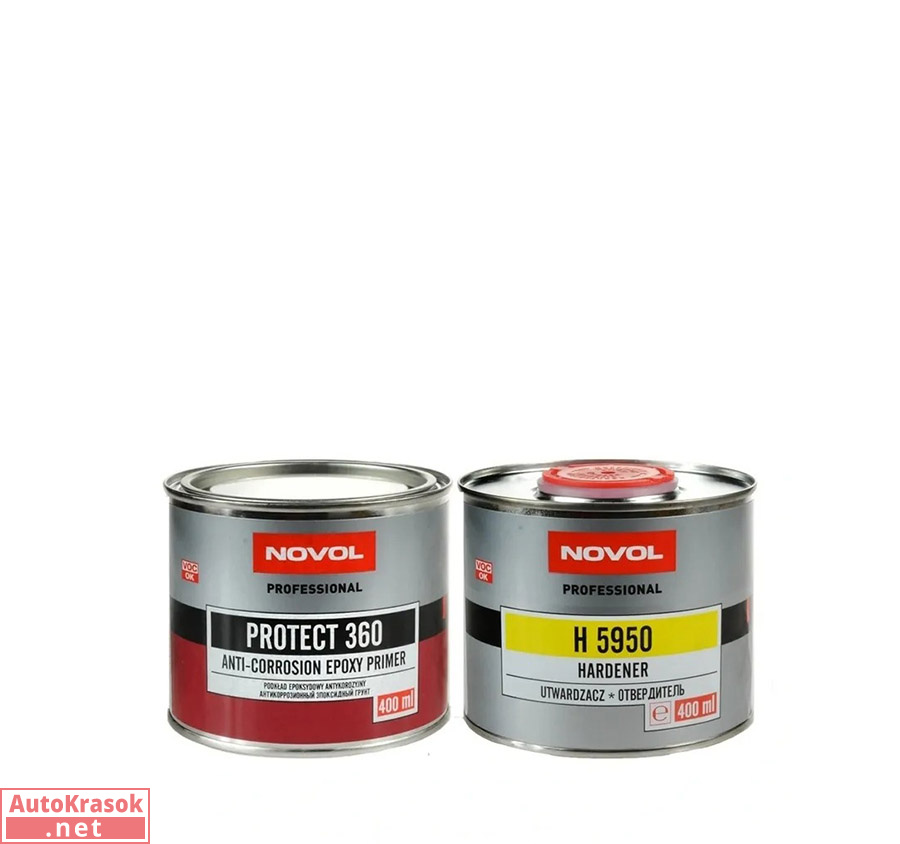 Грунт Protect 360 эпоксидный Новол, серый, 0,4+0,4 л, 90422, Novol