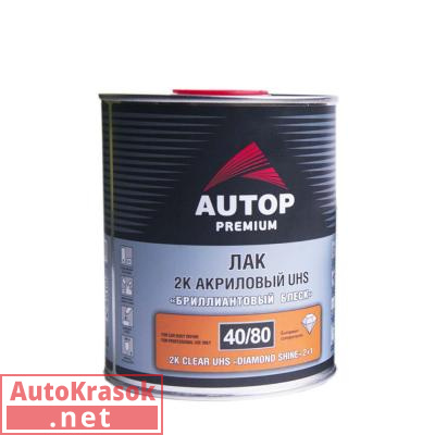Лак акриловый 2K Clear UHS 'Premium' 40/80 "Бриллиантовый блеск", 1 л, ATP-CR40/80-1, Autop