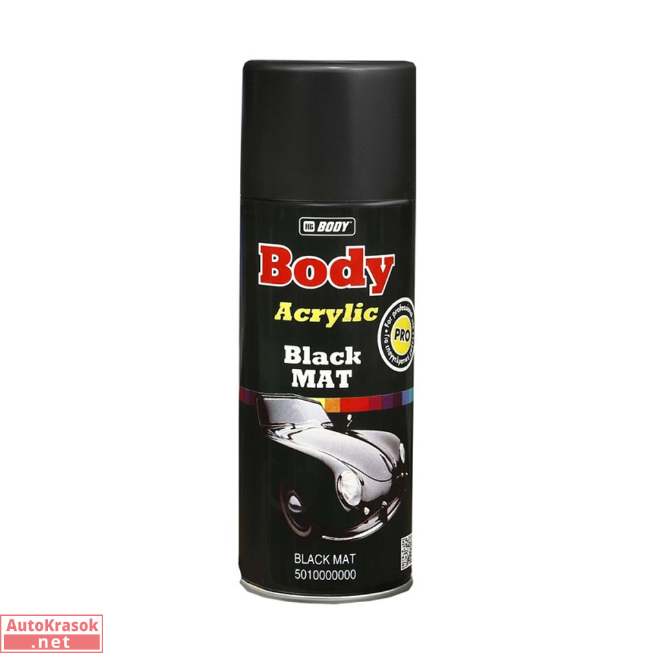 Black MAT, черная матовая, аэрозоль 400 мл, Body HB