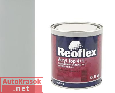 Краска акриловая эмаль 4+1 серая, 0,8 кг,  REOFLEX