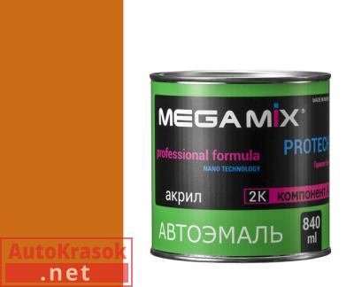 Краска 208 Охра-золотистая, эмаль акриловая АК-1311, 0,8 кг,  MegaMix