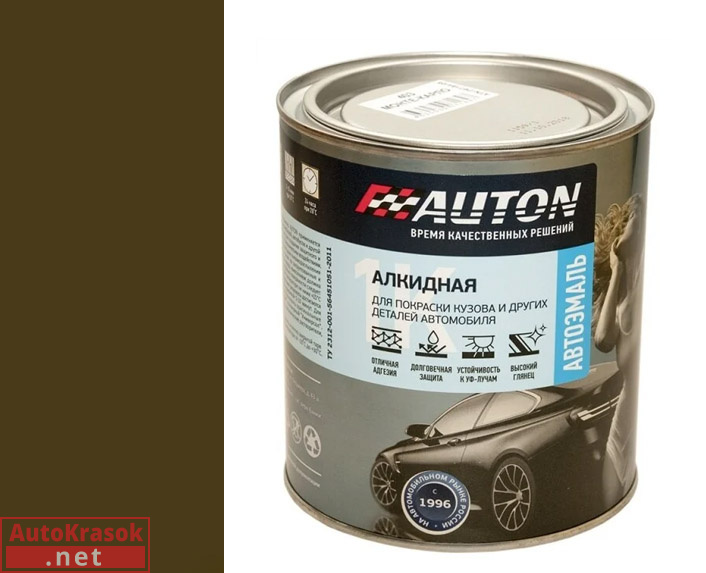303 хаки (защитная), автоэмаль алкидная 1К, 0.8 л, AUTON