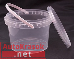Емкость пластиковая с крышкой, для краски, 1100 мл (50 шт в упак), , Китай/Россия