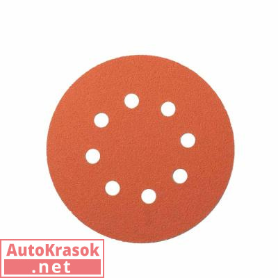 Шлифовальный круг 518 Orange Ceramic, D=125 мм, 8 отверстий P800, (упак 50шт), 518.125.800.08, Sandwox