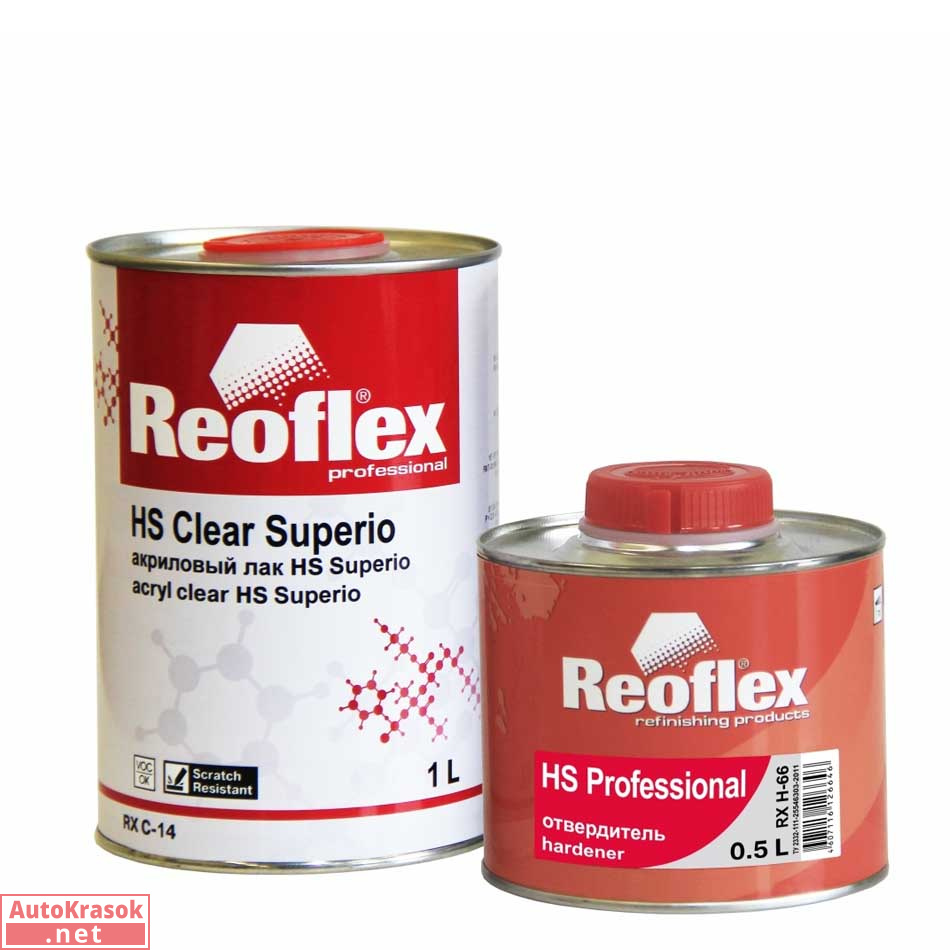 Лак акриловый Clear Superio HS 2+1, 1+0,5 л (комплект), REOFLEX