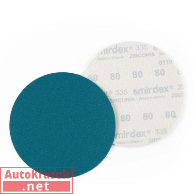 Шлифовальный круг 335 Zirc, без отверстий, 125 мм, P80, 335420080, SMIRDEX