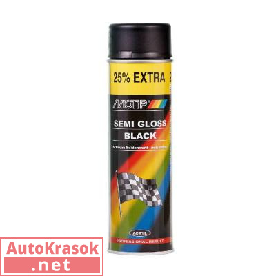 Краска акриловая универсальная, цвет черный полуматовый, 500 мл, 04001IG Motip