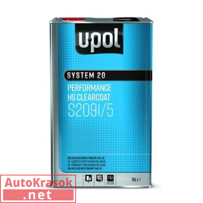 Лак акриловый HS Performance 2:1, прозрачный (отв. отдельно), 5 л, S2091/5, U-POL