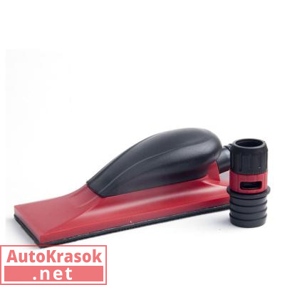 Шлифблок с пылеотводом 70*198 мм, 51 отверстие + адаптер, с липучкой, 91815, Китай/Россия