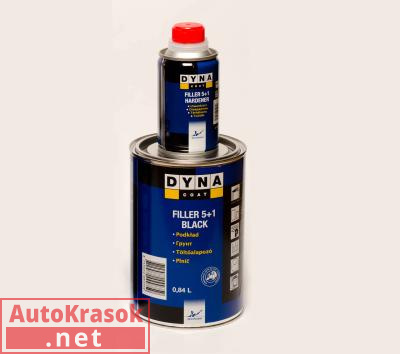 Грунт 2К Dyna Filler 5+1, черный, 0,84+0,16л (комплект) 519366, Dynacoat