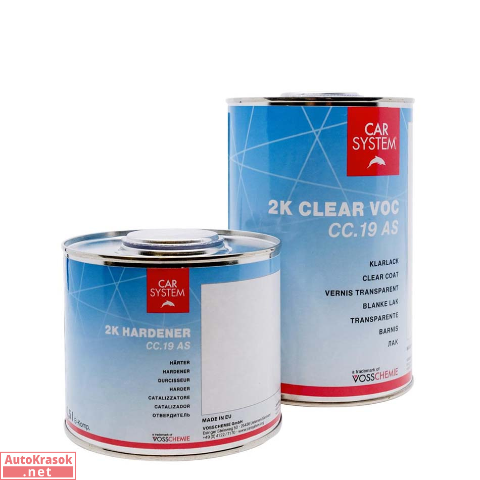 Лак акриловый прозрачный 2K VOC CC.19 AS, 1+0,5 л (комплект), CarSystem