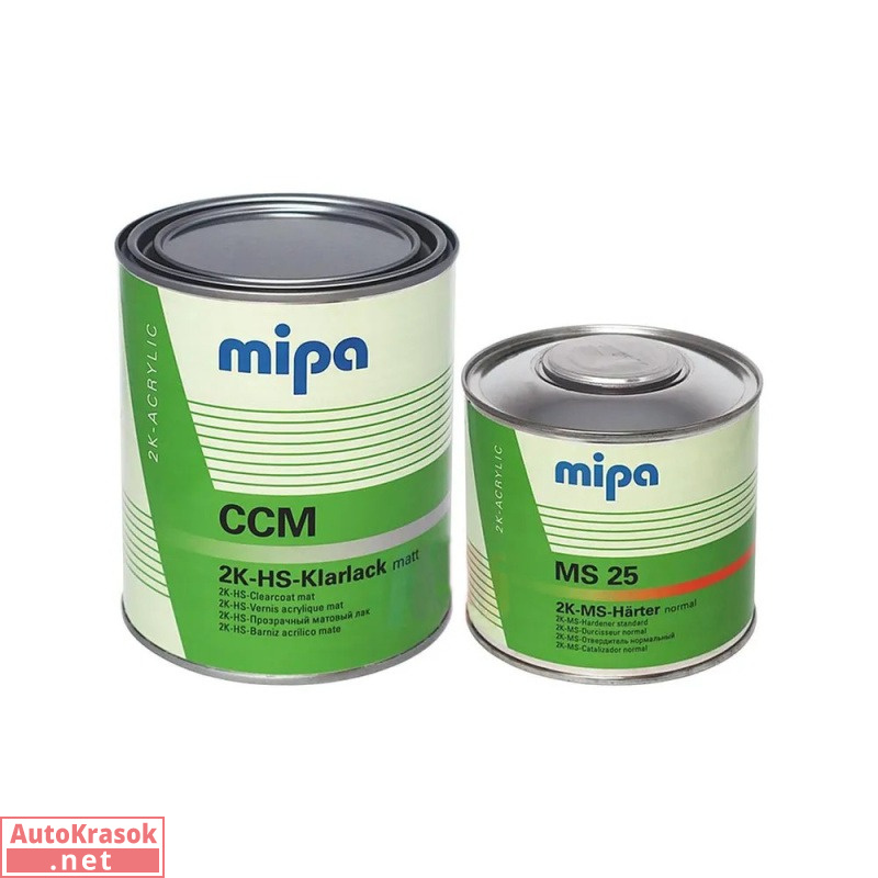 Лак акриловый матовый 2К HS Klarlack MATT MIPA, CCM+MS25, 1+0.5л (комплект), 233910000S, Mipa