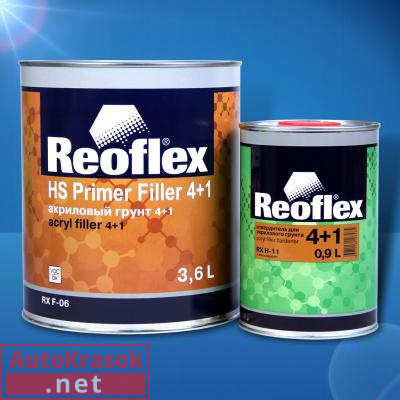 Грунт акриловый 2K 4+1 серый REOFLEX, уп. 3,6+0,9л RX F-06, REOFLEX