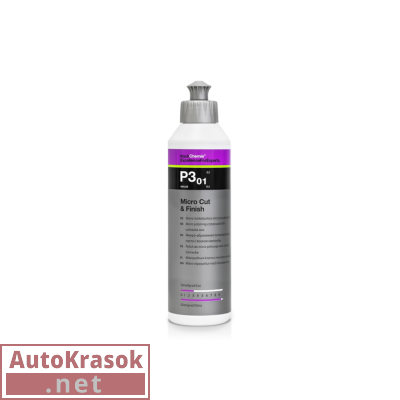 MICRO CUT & FINISH P3.01 - Антиголограммная финишная абразивная паста с воском карнауба (250 мл), 404250, Koch Chemie