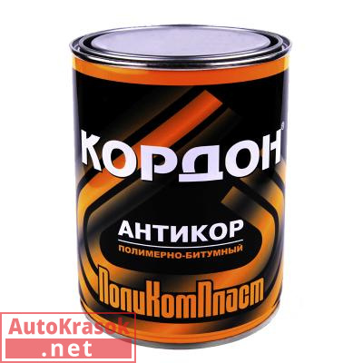 Антикор полимерно-битумный "КОРДОН", банка 1 кг, РТ180066, ПолиКомПласт