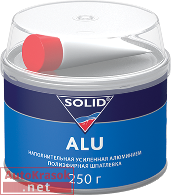 Шпатлевка с алюминием ALU, серая, 0,25 кг, SOLID
