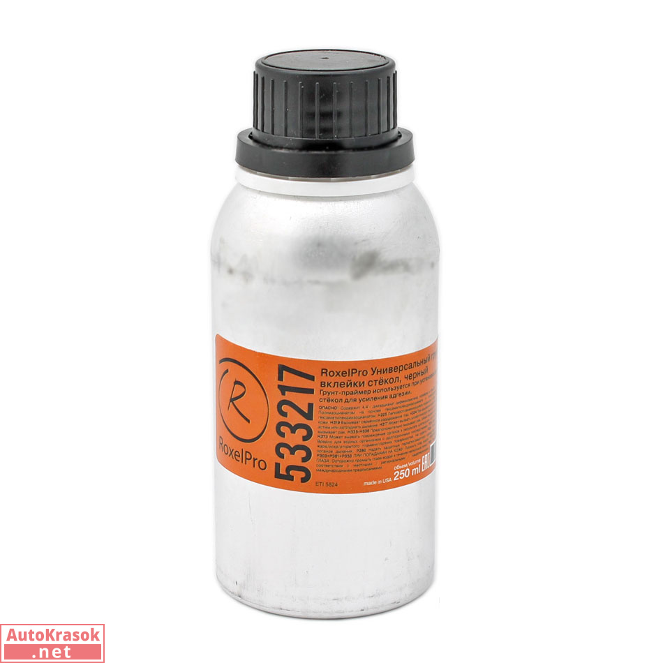 Универсальный грунт для вклейки стекол, черный, флакон 250 мл, 533217, RoxelPro