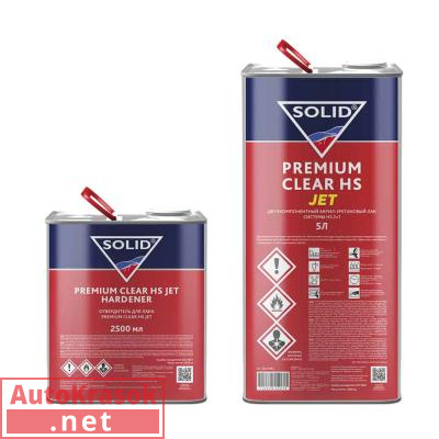Лак акрил-уретановый PREMIUM CLEAR HS JET, 5+2,5 л (комплект), 322.7500.J, SOLID