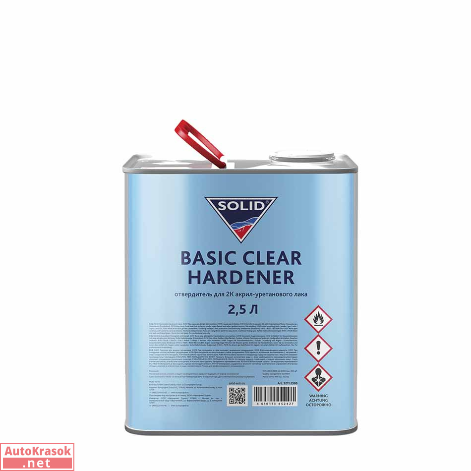 Отвердитель для 2K акрил-уретанового лака SOLID BASIC Hardener , 2,5 л, SOLID