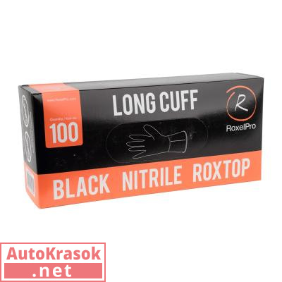 РоксельПро Нитриловые перчатки ROXTOP, черные/оранжевые, размер XL, упаковка 100 шт., 721241, RoxelPro