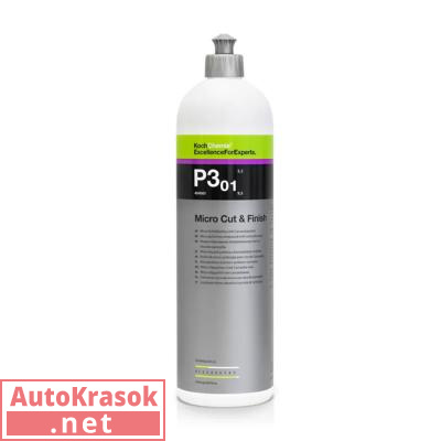 MICRO CUT & FINISH P3.01 - Антиголограммная финишная абразивная паста с воском карнауба (1 л), 404001, Koch Chemie